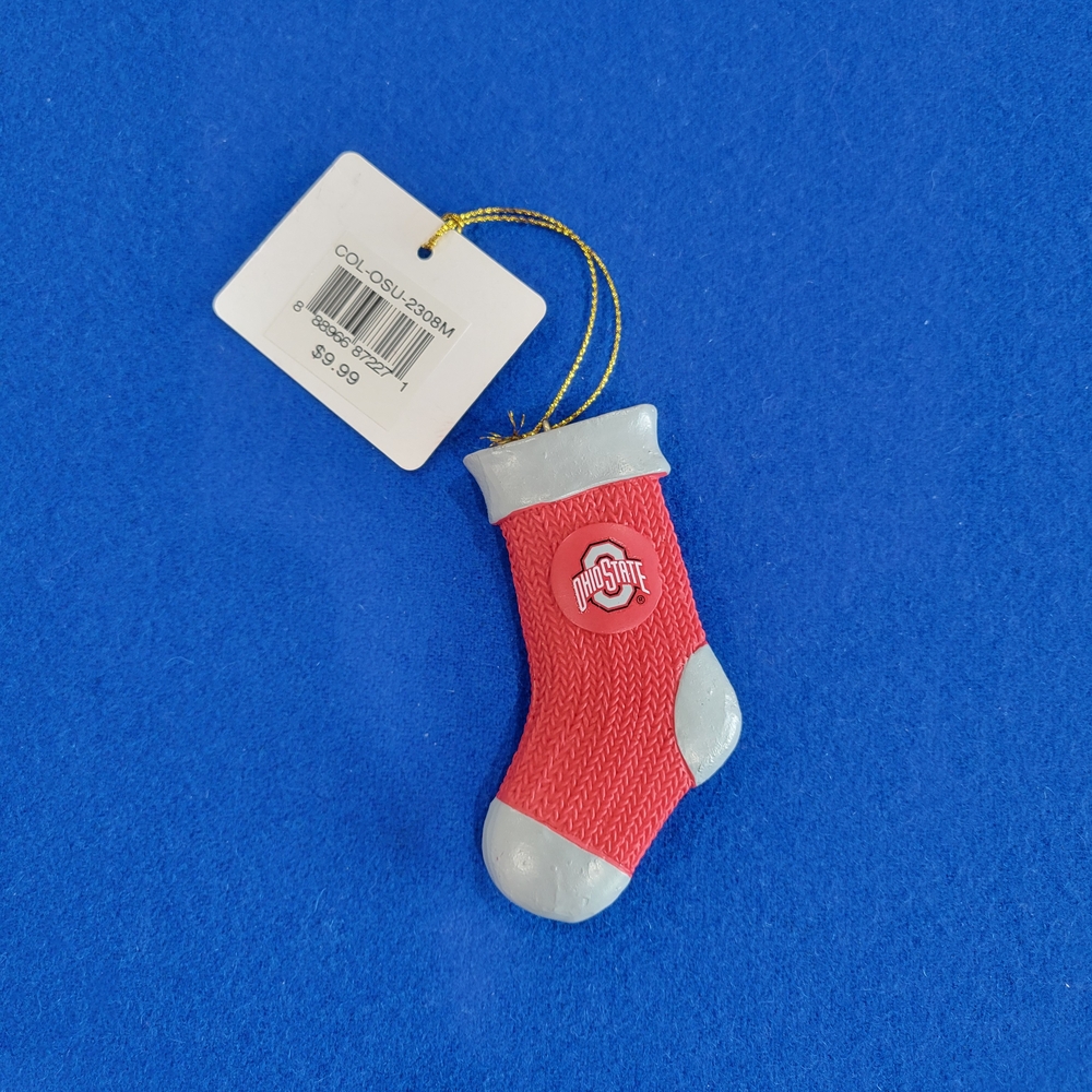 NWT Scarlet and Gray Ohio State Christmas Ornament / OSU / Stocking